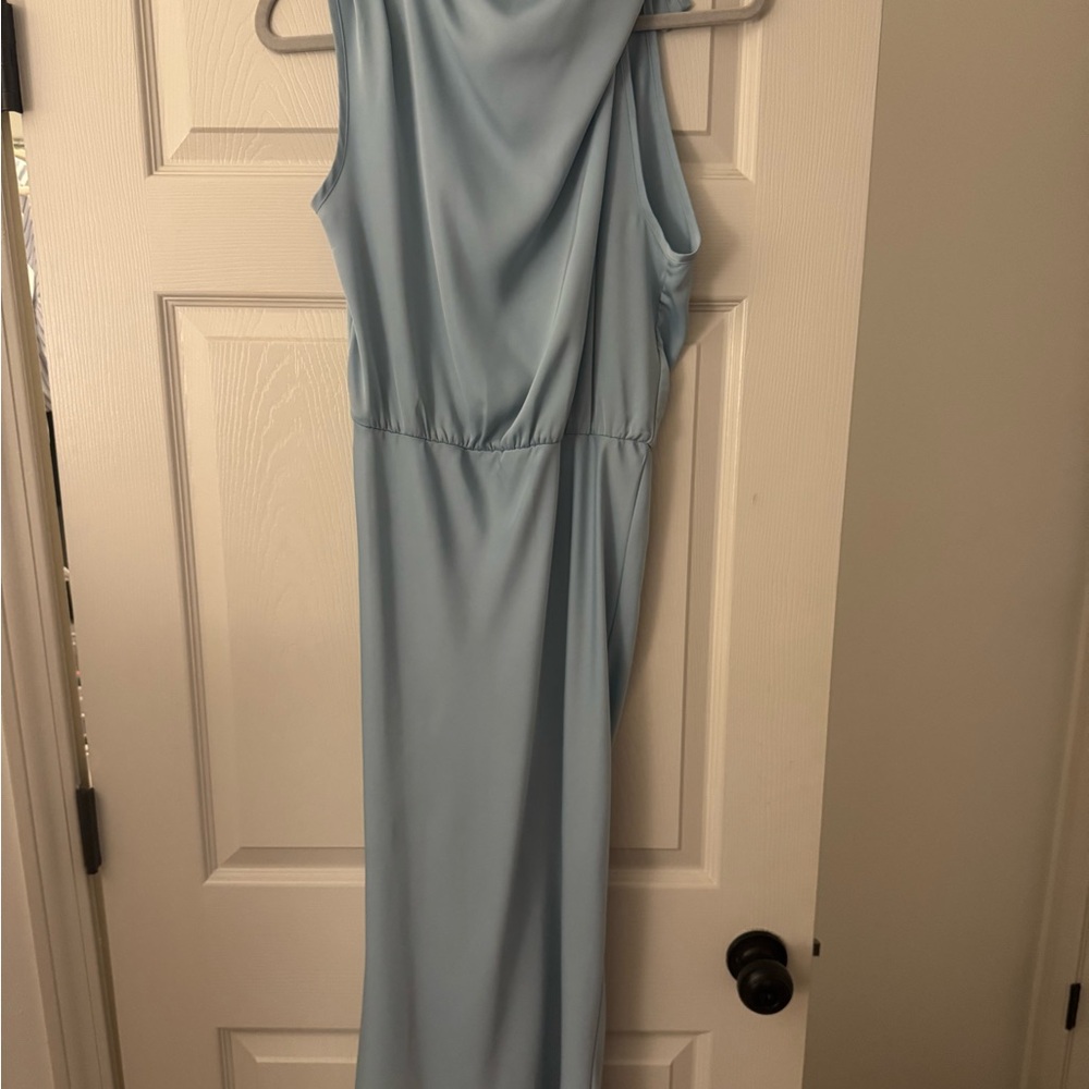 Elegant Light Blue Sleeveless Dress